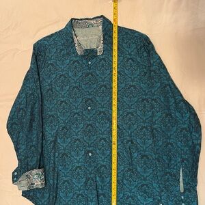 Robert Graham Blue and Black Floral Shirt